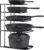 Toplife Heavy Duty Pan Organizer, 5 Tier Pot and Pan Organizer Rack for Cast Iron Skillets, Griddles and Pots – Sturdy Steel Construction- No Assembly Required – Black