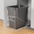 Pull Out Trash Can Holder, Adjustable Heavy Duty Cabinet Slide Out Kit for 7-11 Gallon Trash Cans, Under Sink Trash Can Rack with Smooth Ball Bearing Slides, Silver, Trash Can Not Included