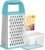 Urbanstrive Cheese Grater With Container, Professional Cheese Grater with Handle, Stainless Steel Graters for Kitchen Handheld, Box Grater with 4 Sides for Vegetables, Ginger, Potatoes (Blue)