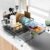 Laveshop Dish Drying Rack – Expandable Rack, Large Capacity Dish Drainer for Kitchen Counter, Rust-Proof with Utensil Holder, Black