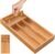 Unibambou Bamboo Utensil Drawer Organizer with Removable Dividers, Kitchen Organizer for Flatware Cutlery, Silverware Tray for Drawer (5/4 Flexible Slots, Natural)