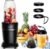 Sangcon 1000W Personal Smoothie Blender, Protein Shakes, Home & Gym, Black | 37/32/22 oz BPA-Free To-Go Cups with 6-Leaf Blade, Frozen Fruit, Ice Crushing, Baby Food, Sauces, Dips, Coffee, Nuts, Spices