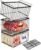Large Freezer Organizer Bins, Upgrade Quick Expand/Collapse Feature, for 5-9 Cu.Ft Deep Freezer, 3 Pack Stackable Deep Freezer Organizer Bins, Black Wire Foldable Baskets (Black 3 Pack)