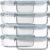 Razab 16 Pc (Set of 8) 30 Oz Glass Meal Prep Containers with Lids, Airtight Large Glass Food Storage Containers, Reusable Leak Proof BPA Free, Freezer to Oven and Dishwasher Safe