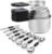 Magnetic Measuring Cups and Spoons Set, N52 Magnetic spoons Nesting Design, 304 Stainless Steel measuring cups, BPA Free, Dual-sided Design Set of 15 with Leveler for Dry & Liquid Ingredients Black