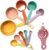 Plastic Measuring Cups and Spoons Set – 10 Pcs Colorful Kitchen Measuring Tool, Engraved Metric/US Markings Stackable Silicone Measure Cup for Liquid & Dry Measuring, Cooking & Baking, Random Color