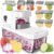 KEOUKE 8-in-1 Vertical Vegetable Chopper Mandoline Slicer with Container White – Safe Tap Out Dicer with Hand Guard for Kitchen Easy Food Prep, Onion Potato Veggie Fruit
