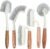 5-Pack Heavy Duty Scrub Brushes Set with Wooden Handles | Multi-Surface Scrubber for Kitchen,Bathroom,Tile & Grout,Includes Spherical,Triangle,Square & Dish Brush for Stubborn Stains
