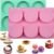 HUAKENER 2 Pcs Silicone Muffin Top Pan for Baking, 4 Inch Round Baking Mold | Non-Stick Silicone Baking Molds for Mini Cake, Muffin Top, Dessert, Hamburger, Sandwiches Making