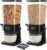 Cereal Dispenser Countertop with Cereal Bowls,16 Labels & Pen, Cereal Containers Storage, Candy Dispenser, Dry Food Dispenser For Pantry – Not Easy to Crush Food (Black, 2 Pack)