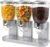 Triple Cereal Dispenser, 3 Pack 2L Large Cereal Containers Storage | Airtight, Rotating Plastic Cereal Dispenser for Countertop, Pantry Organizer for Cereal, Rice, Grains, Candy, Coffee Beans