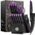 ASETY Knife Set, 15 PCS Kitchen Knife Set with Built-in Sharpener Block | Razor Sharp, Dishwasher Safe knives, Stainless Steel Knife Block Set, Ergonomic Non-Slip Handle, Elegant Box for Men Women