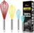 HOTEC 4 Pieces Silicone Whisks Set, Wire Balloon Whisks for cooking Egg Beater, Non-slip Handle Whisk for Non-stick Cookware Perfect for Cooking, Stirring, Beating and Blending (Multicolor)