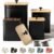 Kitchen Canisters for Countertop Set of 4 w/ Chalkboard Labels & Marker Pen | Airtight Easy Open Bamboo Lids, Dent-Resistant Thick Metal, Customizable Chalkboard Labels, Marker Pen Included, Set of 4