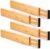 Utoplike 4 Pcs Bamboo Kitchen Drawer Dividers, Large Drawers Organizers | Adjustable Spring Loaded Expandable Organization, Works in Dresser, Bathroom, Bedroom, Office, Fit 17.8″-20.6″ Drawer, 2.4″H