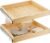 2 Set Wooden Pull out Cabinet Organizer Fully Assembled Slide out Pantry Drawer with Gentle Close Storage Shelf Tray for Base Kitchen Under Sink Bathroom Accessory(Wood Color,24” X 21” X 3”)