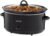 Gourmia Slow Cooker – 6 Quart Removable Ceramic Pot, Manual Controls with 3 Temperature Settings, Dishwasher Safe Crock and Glass Lid, Black