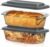 Razab LARGE 7.6 Cups/1800 ML/1.9 Qt Glass Loaf Pan with Lids (Set of 2) – Meatloaf Pan BPA free Airtight Lids Grip Handle Easy Carry, Microwave and Oven Safe – Loaf Pans For Baking Bread, Cakes