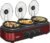 Sunvivi Triple Slow Cooker Buffet Servers and Warmer,3 Pot Food Small Mini Manual Slow Cooker with Adjustable Temp Stainless Steel Lid Rests,Removable Ceramic Pot, 3 * 1.5 Quarts Red