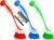 Zuvo Dish Brush Set of 3 with Suction Cup – Dish Scrubber & Cleaning Brush | Long-handle kitchen scrub brush, PET bristles, for dishes, pots, pans, sink & cast iron, 3 assorted colors, suction base