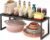 Shelf Organizer Riser For Cabinet Pantry Kitchen Countertop Cupbaord Closet | Expandable Width, Adjustable Height, Stackable As 2-Tier Shelf Rack, Snap-Button: Easily Adjust Height, Heavy Duty Metal