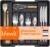 Lifewit Expandable Silverware Organizer, Plastic Utensil Tray for Kitchen Drawer, BPA Free Flatware Cutlery Holder, Space-Saving Storage for Spoons Forks Knives, 8-13.8 x 11.2 x 1.4 inch, Black