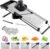 Mandoline Slicer for Kitchen, Adjustable Vegetable Slicer | Adjustable stainless steel blade slices potato, onion and tomato evenly; food holder and gloves help make kitchen prep safer.