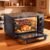 34QT/32L Kitchen Convection Oven, 1500W, Multi-Functional Countertop Toaster Oven with 60-Min Timer, Crispy Roast, Dehydrate, Rotisserie, 6 Accessories Included Black