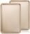 Wildone Baking Sheet Pan Set of 2, Nonstick Cookie Sheets for Baking | Thicker Carbon Steel Jelly Roll Pan Oven Tray 15×10 Inch, Heavy Duty & Easy Clean, Champagne Gold