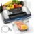 95kPa Food Vacuum Sealer Machine, Powerful 230W Vacuum Pack System with Double Heat Seal for Moist & Dry Food, 12-in-1 Automatic Sealer Includes Built-in Cutter, Hose for Jars & Wine, 1 Roll + 10 Bags