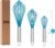 OYV Silicone Whisk,Heat Resistant 480°F Whisks For Cooking Non Scratch,Stainless Steel wired wisk,Plastic Rubber Whisk Tool For Nonstick Cookware Pans,Silicon Wisks Set of 4,Blue