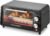 Elite Gourmet ETO449X Toaster Oven, 9.5Qt/4-Slice, 800W Quartz, Black | Fits 8″ Pizza, 200-450F Adjustable Temp, 30-Min Timer – compact countertop mini design for small kitchens, dorms, RVs