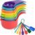 Measuring Cups and Spoons Set, Plastic Measuring Cup Set 15, Mixing Color Dry Measure Cups Spoons, 7 Measuring Cups & 7 Spoons, Kitchen Measure Cup Spoons for Cooking & Baking