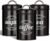 3 Piece Food Jars Canisters Sets, Airtight Coffee Container, Tea Organizer, And Sugar Canister, Rustic Farmhouse Decor for Kitchen Countertop (Black)