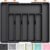 Lifewit Extra Large Silverware Drawer Organizer, Expandable Utensil Tray for Kitchen, BPA Free Flatware and Cutlery Holder, Adjustable Plastic Storage for Spoons Forks Knives, 13-22 x 15, Black