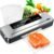Vacuum Sealer Machine, 75KPa Strong Suction Dry Moist Mode Automatic Food Sealer with Digital Timer, Built-in Cutter, Compact Food Saver Machine White, Comes with 50 Vacuum Bags