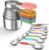 Magnetic Measuring Cups and Spoons Set, 16-Piece Set with Leveler | Strong N52 Magnets, Heavy Duty 304 Stainless Steel, Dual-Sided Design Fits Spice Jars, Easy-to-Read Markings for Cooking
