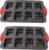 2 Packs 8 Cavity Non-Stock Mini Loaf Pan with Silicone Handle, Mini Bread Loaf Baking Pan Mini Brownie Pan Cheesecake Mould Rectangular Bar