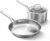 Calphalon Brushed 3-Ply Stainless Steel Cookware Set w/Turbo Heat Tech 3 Piece Includes Fry and Sauce Pan Set, Induction, Oven Safe 450F, Brushed Stainless Silver