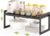 DOLALIKE Expandable kitchen Countertop Organizer, Stackable Cabinet Shelf Organizers, Space Saving Spice Rack Pantry Storage for Bathroom Office (Black, 1 Pack) | Space Saving Metal Pantry Storage Racks for Kitchen Spice Rack Pans and Untensils Bathroom Office Organization, 1-Tier