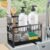 Sinnsally Kitchen Sponge Holder,Sink Caddy Organizer with High Brush Holder,Stainless Steel Sink Box Dish Scrubber Holder,Soap Tray for Kitchen Counter Accessories & Storage Rack(2 Tier – Black)