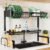 Kitsure Adjustable Over The Sink Dish Drying Rack, 26.8″ -33.9″x21.5″ | Sink Drying Rack for Kitchen Sink, Dish Rack Over Sink with Cutlery & Utensil Holders, Kitchen Storage, Black