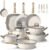 Bazova 25Pcs Pots and Pans Set Non Stick, Titanium-Reinforced Ceramic Cookware Set Non Stick, Non Toxic PFAS-Free Induction Ready, Long-Lasting Performance, Full Kitchen Set with 3 Casseroles
