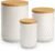 MALACASA LYDIA Ceramic Canisters Set with Airtight Lids, 80/40/20 oz Coffee Canisters Sets for the Kitchen, Large Jars for Flour, Sugar, Pasta, Coffee, Cookies, Tea – Set of 3, Hexagon