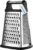 Professional Cheese Grater – Stainless Steel, XL Size, 4 Sides – Perfect Box Grater for Parmesan Cheese, Vegetables, Ginger – Dishwasher Safe – Black