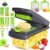 15 in 1 Vegetable Chopper with Container and Stainless Steel Blades | For onions, potatoes and vegetables. Large 1.5L container with drain basket for convenient washing and meal preparation