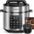 CARORI Electric Pressure Cooker 6 Quart Silver, Non-stick Pot, 9-in-1 Instant Pot, 12 Preset Functions with Touchscreen, Safe Steam Release, Stew, Slow Cook, Rice, Sauté, Warmer