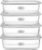 Glass Food Containers with Glass Lid, Microwave Safe Food Storage Container Set, 4 Pack of 35oz, Large Size Airtight Storage Set with Leak Proof Lids, Meal Prep Containers