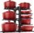 Pots and Pans Organizer Under Cabinet 15.8″, 8-Tier Adjustable Black | 2 DIY Modes, Tool-Free Assembly, Max 120 Lbs, Fits Cast Iron Pans, Dutch Ovens & Heavy Cookware, For Kitchen Cabinets