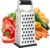 Supercenter Cheese Grater, Size 4-Sided Stainless Steel Box Grater, Food Shredder for Cheese, Parmesan, Vegetable, Dishwasher Safe, Black